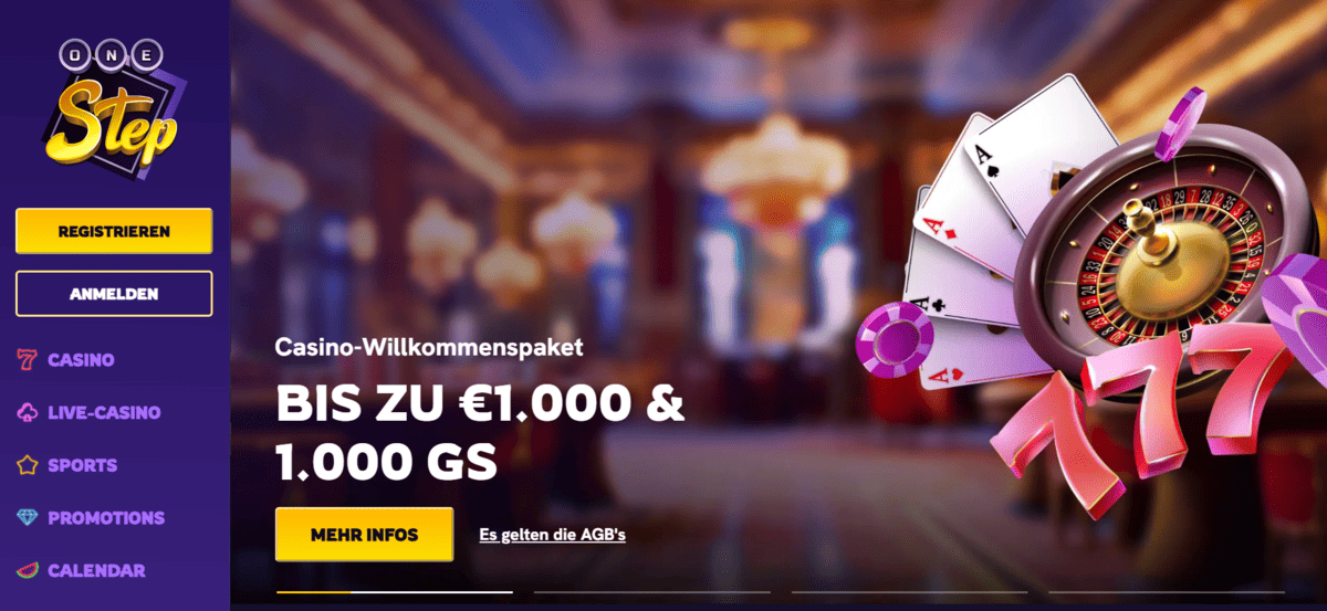 OneStep Casino home